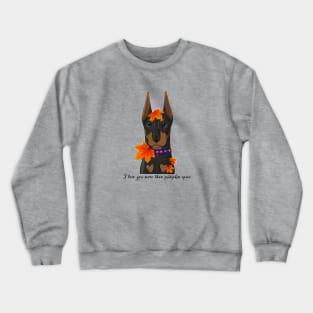 Doberman I love you more than pumpkin spice Crewneck Sweatshirt